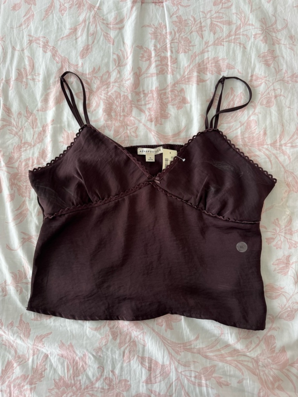 Aéropostale Satin-Look Cami Tank in Deep Plum